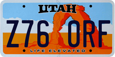 UT license plate Z760RF