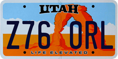 UT license plate Z760RL