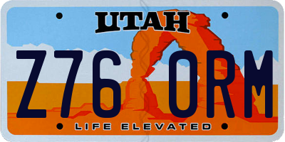 UT license plate Z760RM