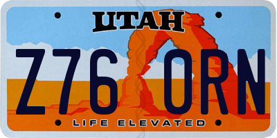 UT license plate Z760RN