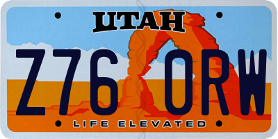 UT license plate Z760RW