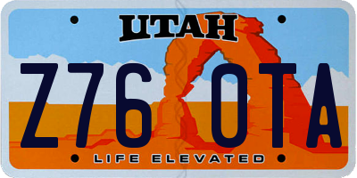 UT license plate Z760TA