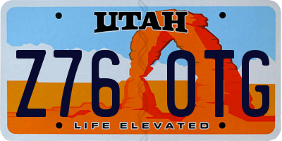 UT license plate Z760TG