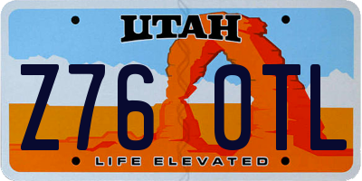 UT license plate Z760TL