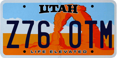 UT license plate Z760TM