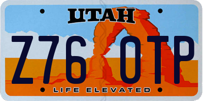 UT license plate Z760TP