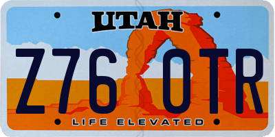 UT license plate Z760TR