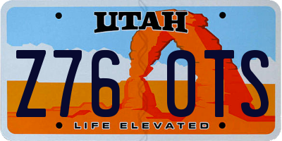 UT license plate Z760TS