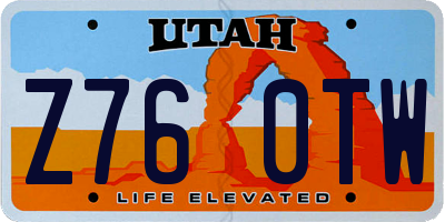 UT license plate Z760TW