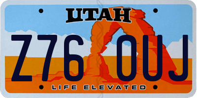 UT license plate Z760UJ