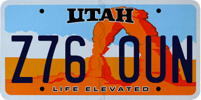 UT license plate Z760UN