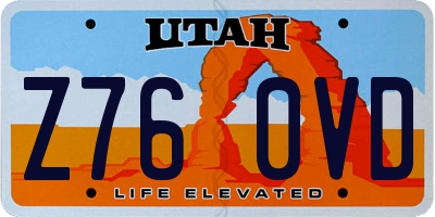 UT license plate Z760VD