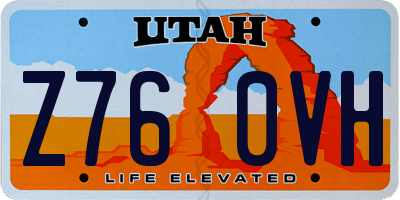 UT license plate Z760VH