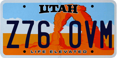 UT license plate Z760VM