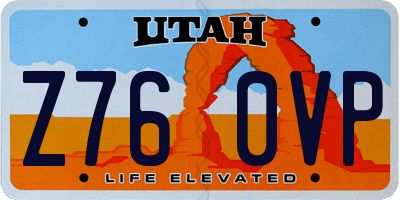 UT license plate Z760VP