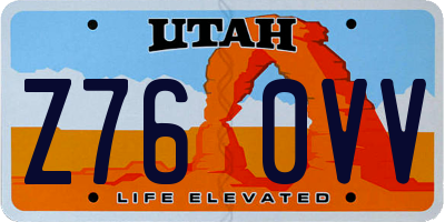 UT license plate Z760VV