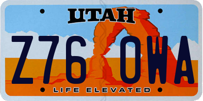 UT license plate Z760WA