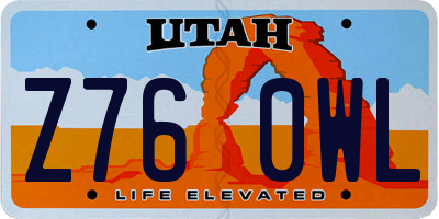 UT license plate Z760WL