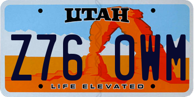 UT license plate Z760WM