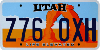UT license plate Z760XH