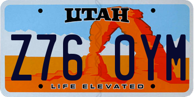 UT license plate Z760YM