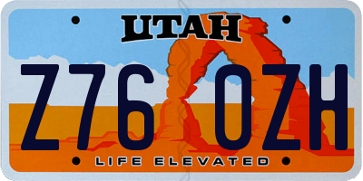 UT license plate Z760ZH