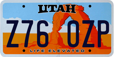 UT license plate Z760ZP