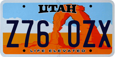 UT license plate Z760ZX
