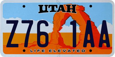 UT license plate Z761AA