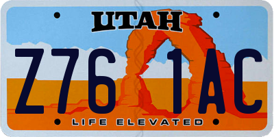 UT license plate Z761AC