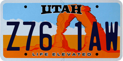 UT license plate Z761AW