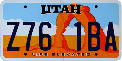 UT license plate Z761BA