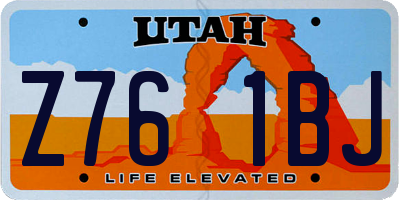 UT license plate Z761BJ