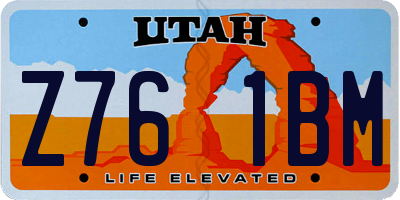 UT license plate Z761BM