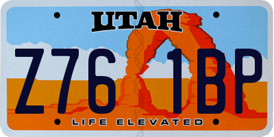UT license plate Z761BP