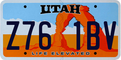 UT license plate Z761BV