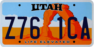 UT license plate Z761CA