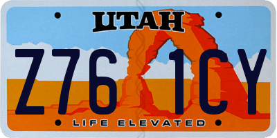 UT license plate Z761CY