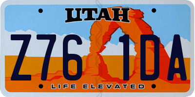 UT license plate Z761DA