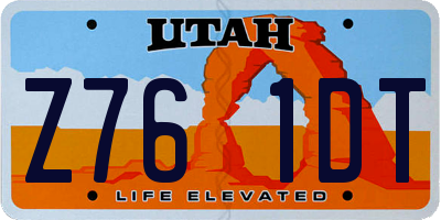UT license plate Z761DT
