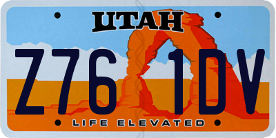 UT license plate Z761DV