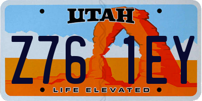 UT license plate Z761EY