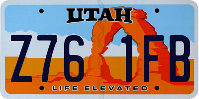 UT license plate Z761FB