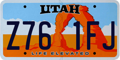UT license plate Z761FJ