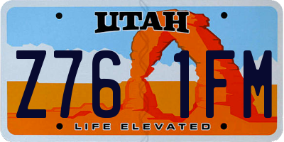 UT license plate Z761FM