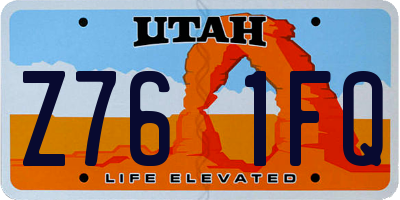 UT license plate Z761FQ