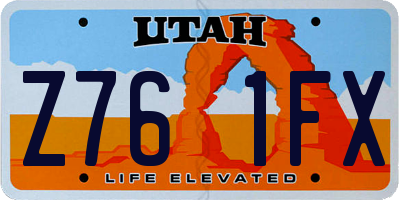 UT license plate Z761FX