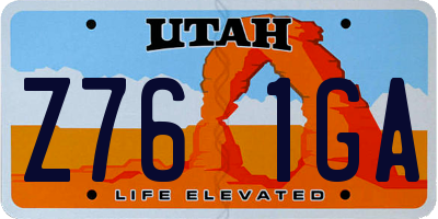 UT license plate Z761GA