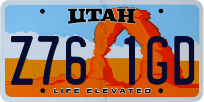 UT license plate Z761GD