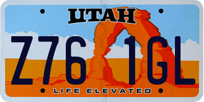 UT license plate Z761GL